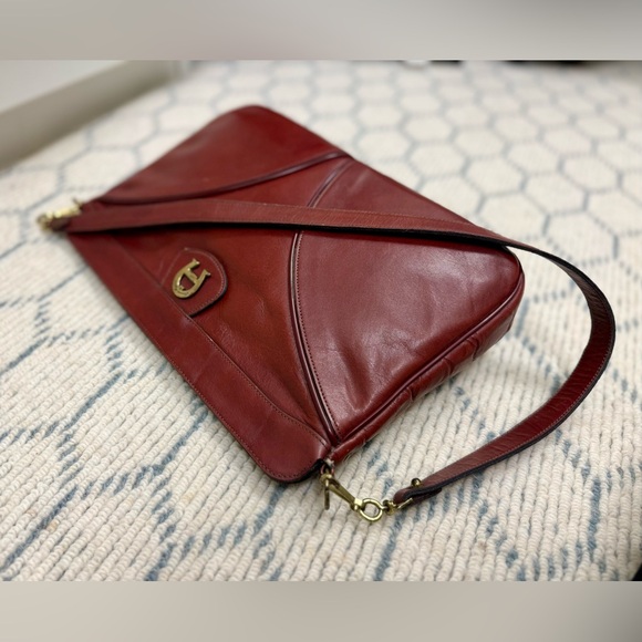 ETIENNE AIGNER Vintage Burgundy Leather Flex-Frame Shoulder Bag/Clurch Purse - Picture 6 of 16